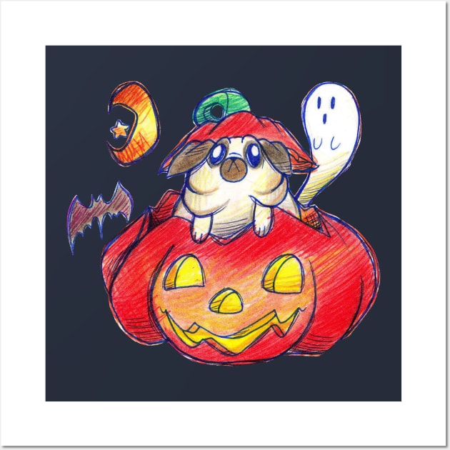 Halloween Pug Wall Art by saradaboru